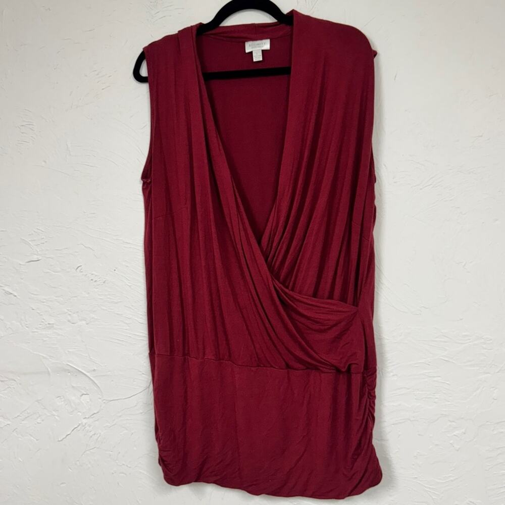 City Chic Refinity Maroon Wrap Front Tunic Blouse… - image 1